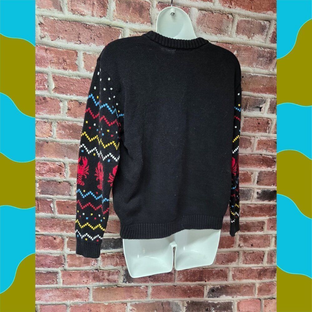 Friends Central Perk Sweater M | Vintage Black Pullover Ugly Knit 90s Sitcom - Picture 2 of 6